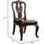 Chaises d'appoint de luxe traditionnelles de luxe en bois massif brun foncé avec siège rembourré et dossier en cerisier orné pour la salle à manger