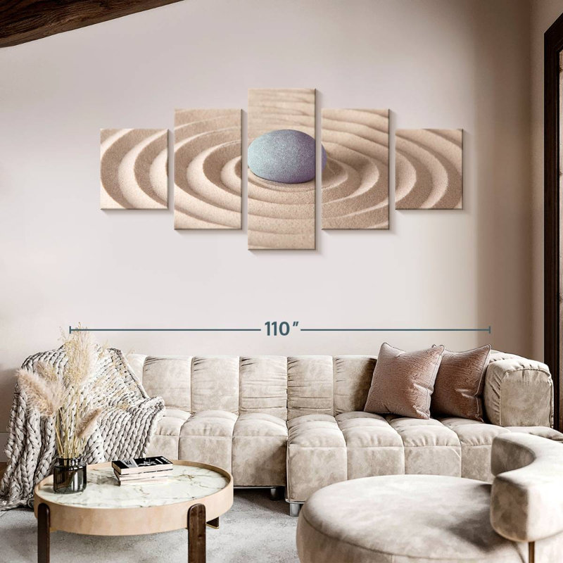 Anneaux de sable zen, H 42 po x l 92 po