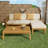 L Shape 3Pcs Acacia Sectional Patio Sofa Set