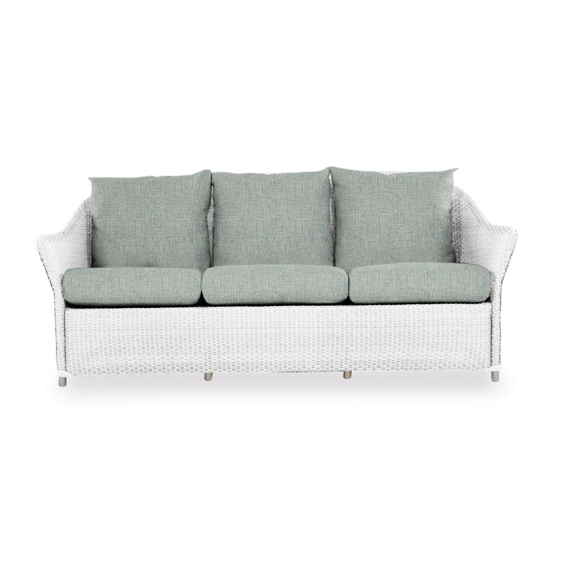 Weekend Retreat Outdoor 3 - Seat Patio Sofa, White, Serena Floral Meadow