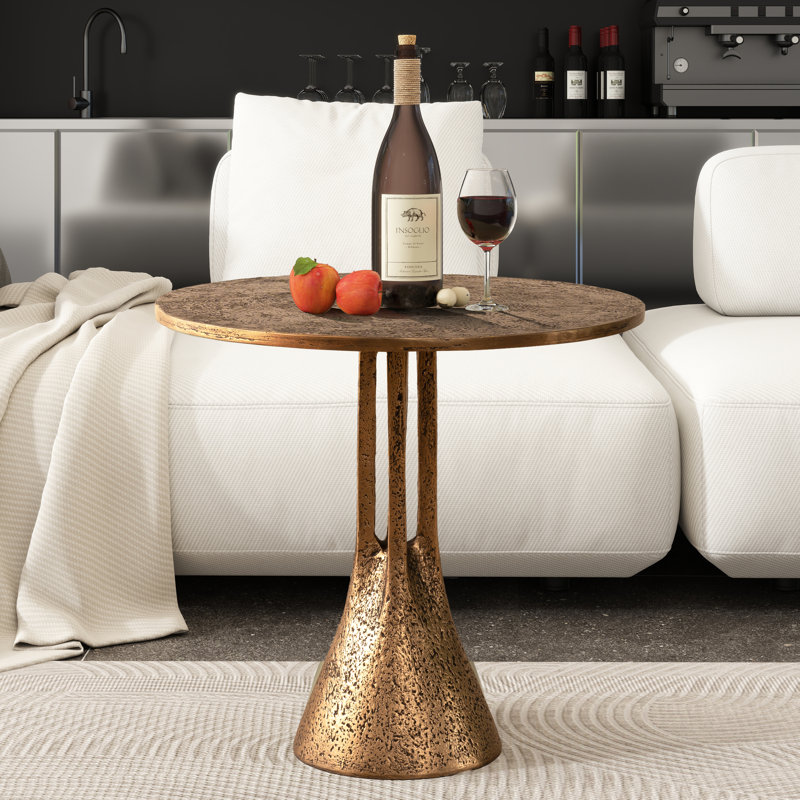 Round End Table, 22.05" H x 23.62" L x 23.62" W 
