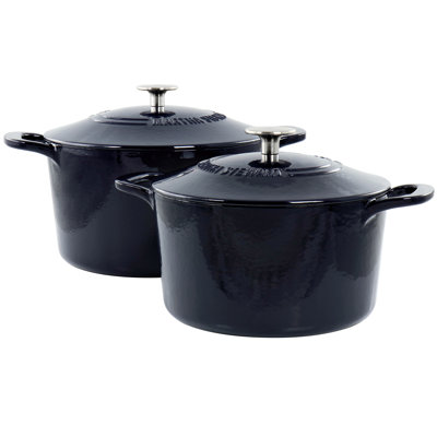 Enameled Cast Iron Round Dutch Oven Set with Lid