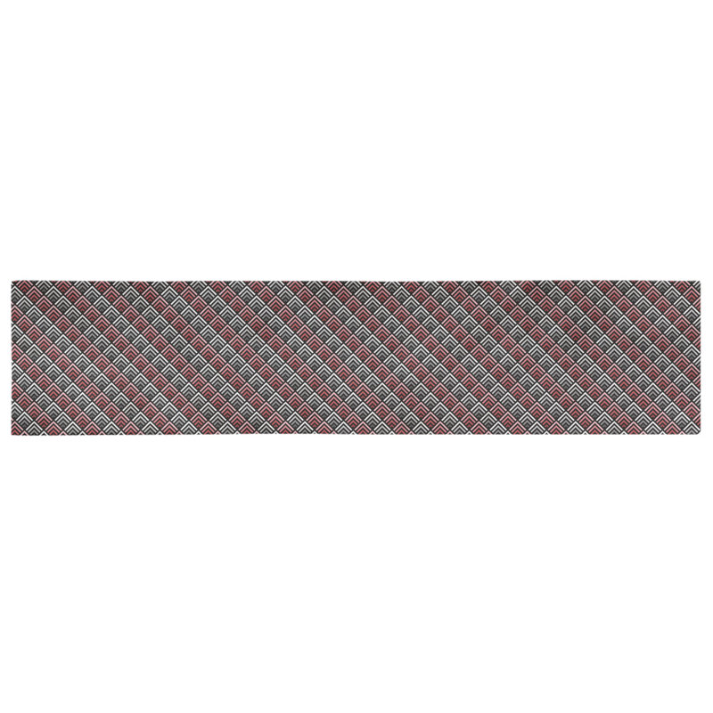Chemin de table géométrique Avicia, 91,5 po x 17,5 po, Rouge / Mauve, Coton
