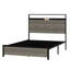 Base de lit plateforme avec tête de lit à DEL avec rangement et 2 USB, grand rangement sous le lit-1287815402