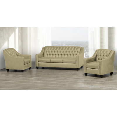 Debolt 3 Piece Genuine Leather Living Room Set by Darby Home Co