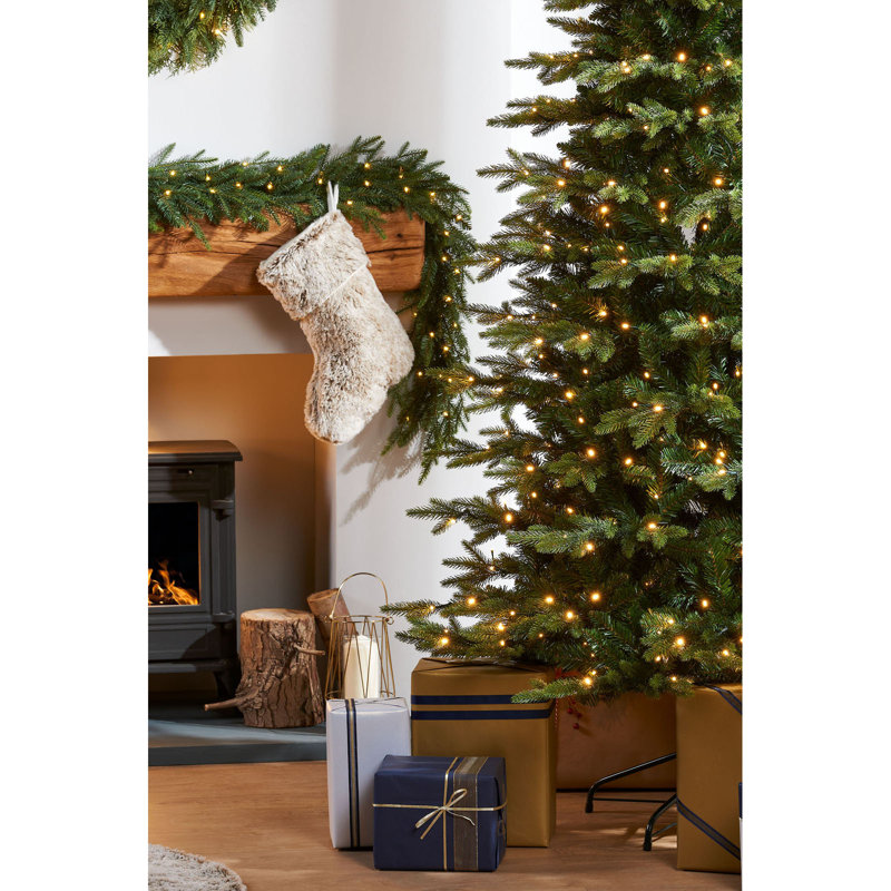 Lighted Artificial Fir Christmas Tree, 7ft H