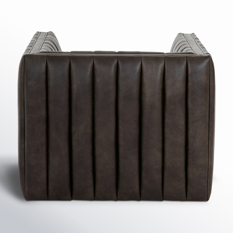 Augustine Swivel Club Chair, Deacon Wolf Genuine Leather