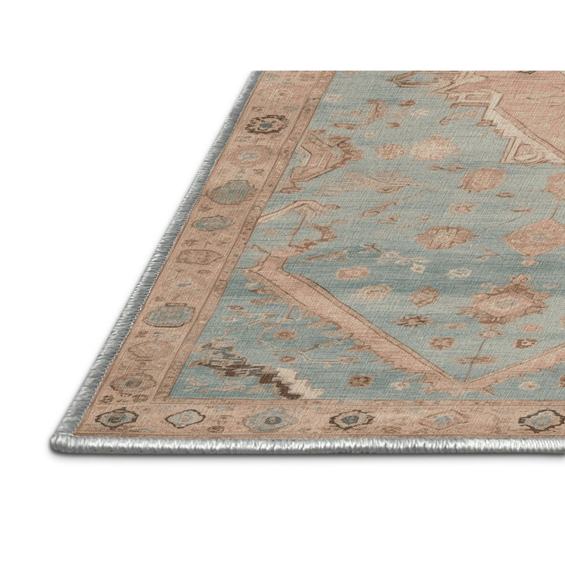 Tapis beige lavable à la machine Afyon, Rectangulaire 8 pi x 12 pi