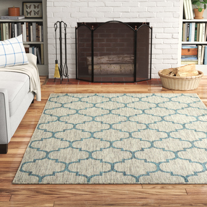 Tapis gris à motif géométrique Bethany-Mai, Rectangle 4 pi 1 po x 6 pi 1 po