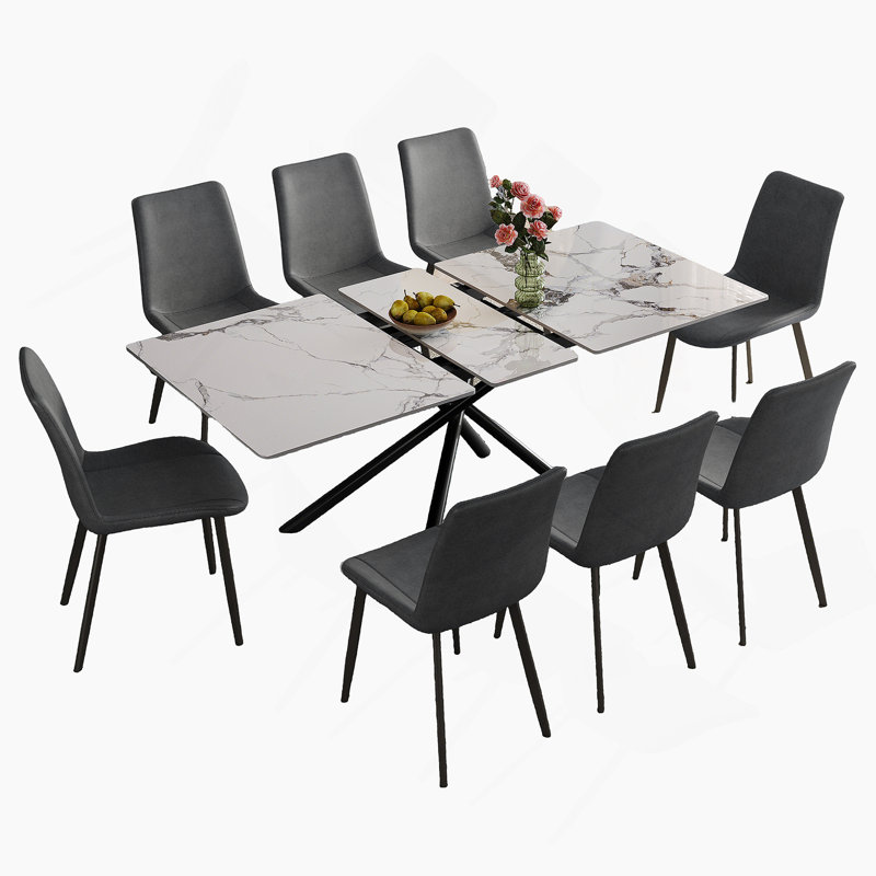 Ensemble de table de salle à manger, table de salle à manger extensible rectangulaire avec rallonge rétractable pour petits appartements, cuisine