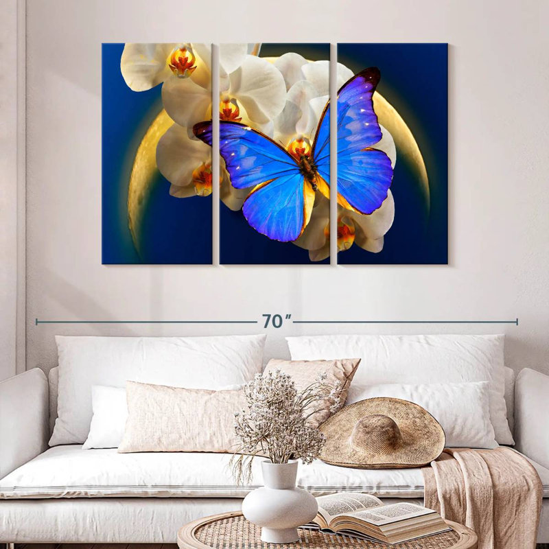 Brampt Moonlit Morpho Butterfly, 32" H x 50" W