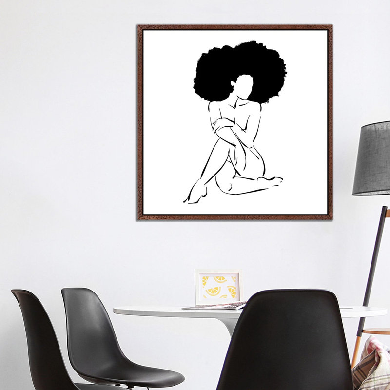 Nude In Black No. 3 by Domonique Brown - Wrapped Canvas Print, 93.98 cm H x 93.98 cm W, Classic Brown Wood Framed Canvas