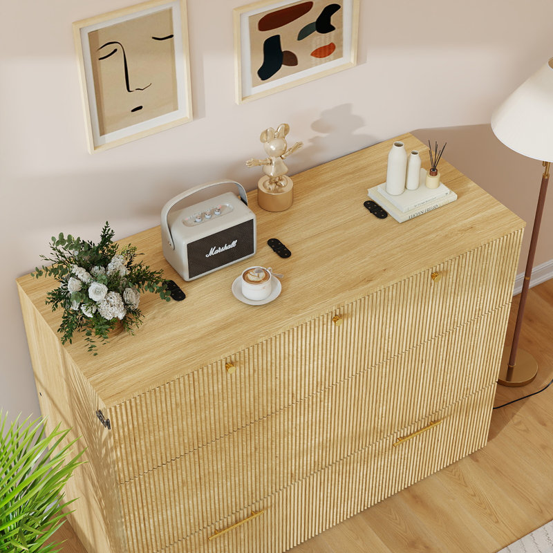 Full Size Murphy Chest Bed with Drawer and Charging Station,  Wood Space-Saving Hidden Folding Beds Chest, Multifunctional Storage Cabinet Bed