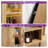 70" Mid-Century Modern Coffee Bar Sideboard With Beverage Fridge, Adjustable Shelves, And Storage For Dining Room Or Living Room, Light Oak-738279925