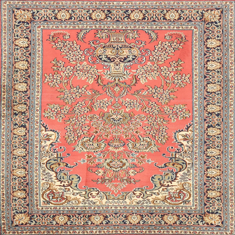 Tapis orange Southwestern, Carré 8 pi