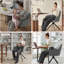 Modern Dining Chairs Set, Ergonomic Back with Soft Padded Armrests, 360° Swivel Thickened Breathable Seat, Sturdy Metal Legs, Easy Assembly-1696877375-1696785047