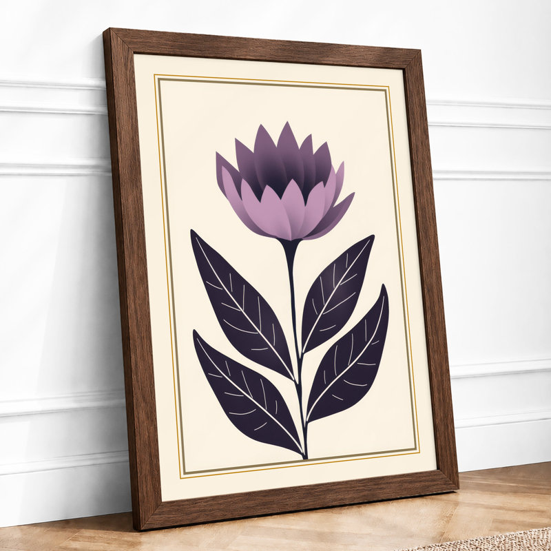 Purple Crown Botanical - Framed Print, Walnut, A3 - 42.0 x 29.7 cm