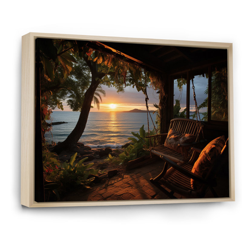 «Alisse Beach Tropical Vibes», impression sur toile, H 24 po x l 32 po x P 1 po, Cadre naturel flottant