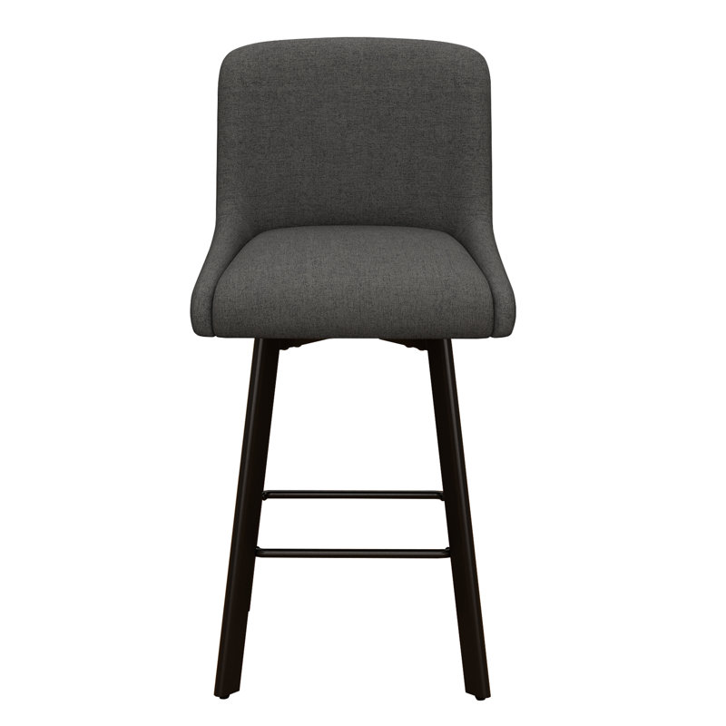 Tabouret de bar 26 po H, 4, Black Grey, Tabouret de bar = siège d'une hauteur de 26 po