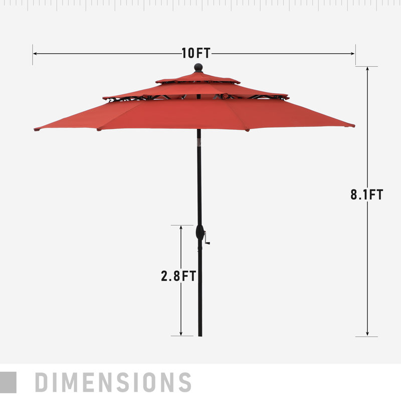 Tanaiyah 120' Market Umbrella, Orange-rouge