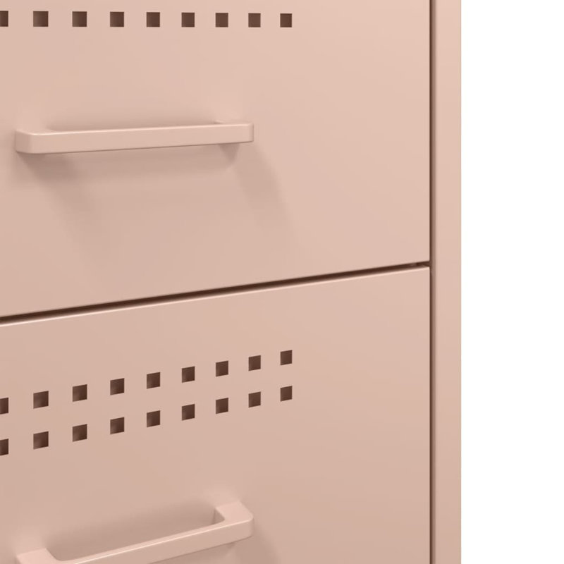 Bedside Cabinet 36x39x68 cm Steel, Pink