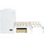 Lit double blanc avec plusieurs tiroirs de rangement – ​​Gain de place pour les petits appartements. Modèle pliable. Rangement pour oreillers, vêtements, etc. Finition soignée. Port de chargement. Montage facile. Dimensions : 191 cm (L) x 144 cm (l) x 105 cm (H) (tiroirs).