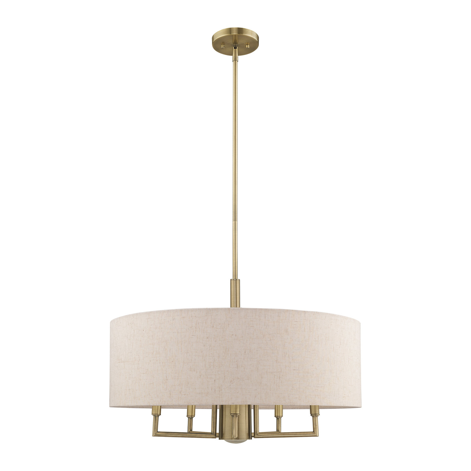 Bazilijus 6-Light Chandelier, Antique Brass