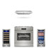 Ensemble 4 pièces d'appareils de cuisine avec cuisinière à gaz encastrable de 6,1 pieds cubes de 36 po, hotte sous-armoire à conduit / sans conduit de 30 po, réfrigérateur à vin à zone unique de 15 po et 30 bouteilles et réfrigérateur à boissons de 130 po en acier inoxydable