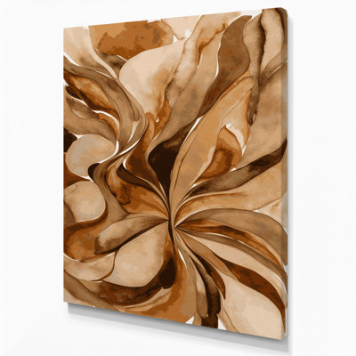 Aquarelle abstraite, art mural sur toile brune 10