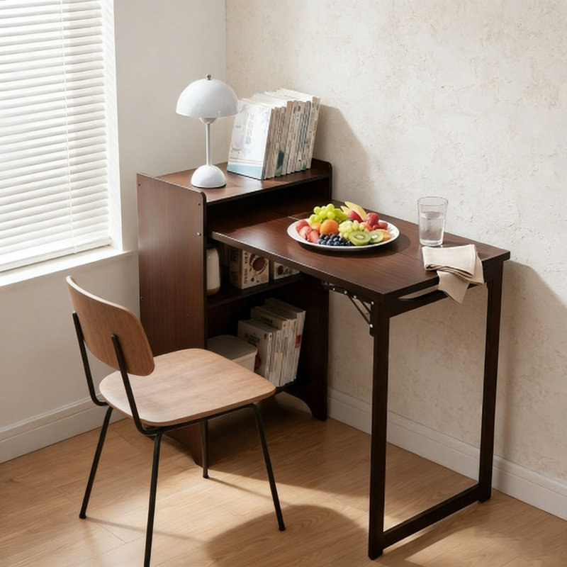 Table pliante en bambou, Noyer brun