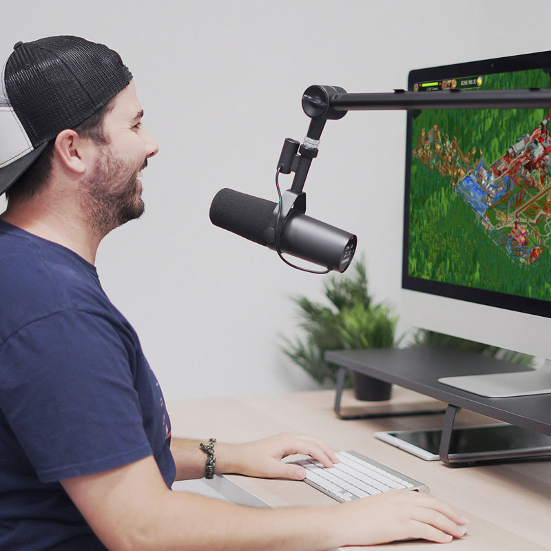 Mount-It Adjustable Microphone Boom Arm Suspension Scissor Stand For Studio and Gaming Microphones