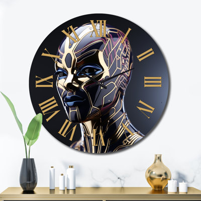 Horloge murale en métal Sci-Fi