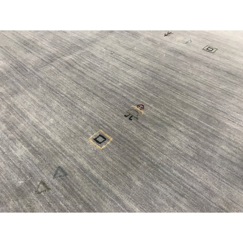 Tapis gris de haute qualité noué à la main