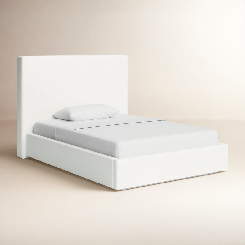 Baccarat Upholstered Platform Bed, Queen, White