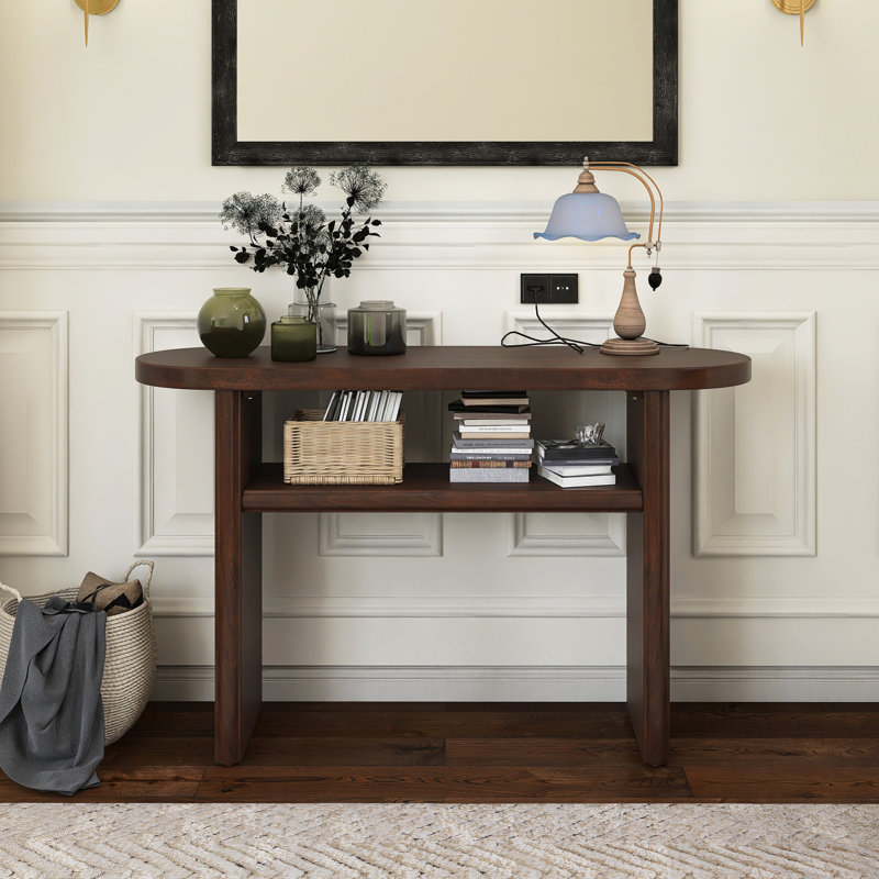 Console moderne en bois 47,8 "avec tablette robuste, Espresso