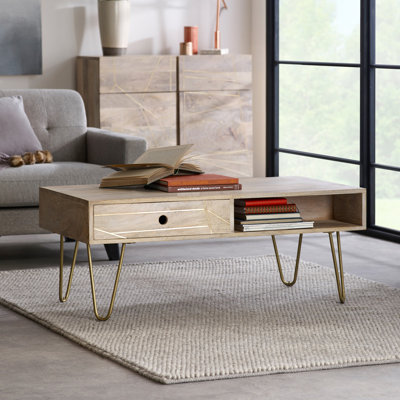Rosewood Four Leg Coffee Table with Storage