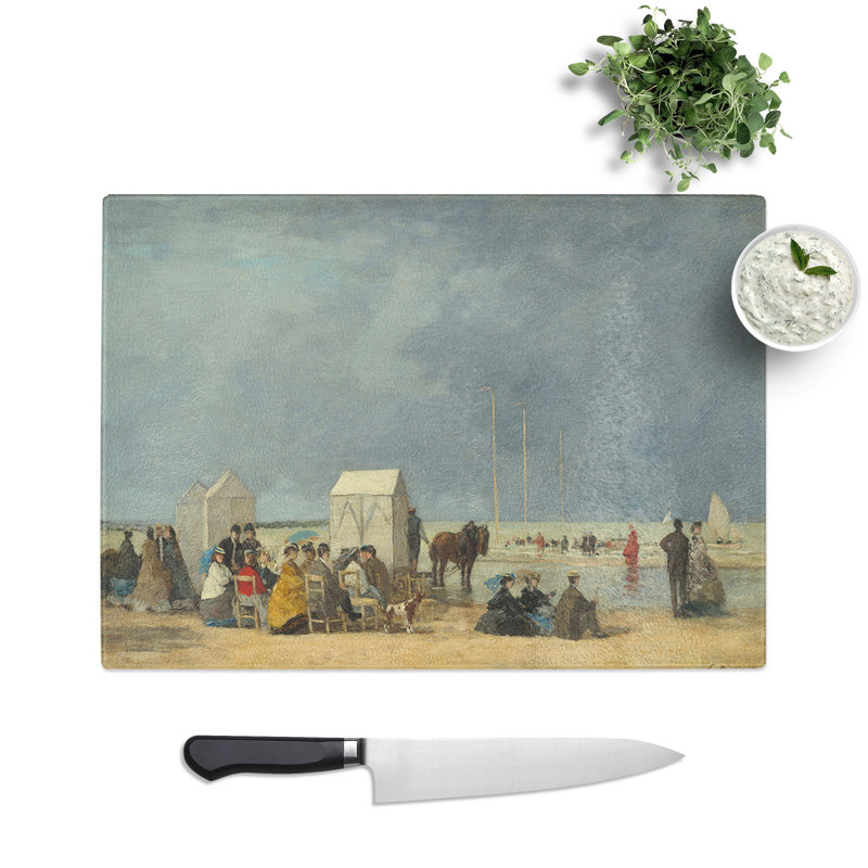 Bathing Time at Deauville by Eugene Boudin Chopping Board, 0.4cm H x 20cm W x 29cm L