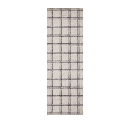 Washable Modern Rug Ultra-Soft Plaid Carpet with Non-Slip Backing, Stain-Resistant Low Pile Floor Mats, Easy Cleaning Geometric Indoor Tug for Living Room, Nursery, Office
