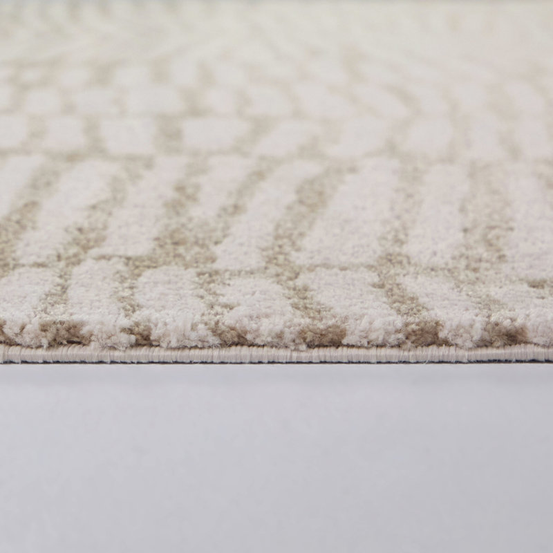 Conesville Tan Modern Abstract Area Rug, Rectangle 7'10.5" x 10'0.1"