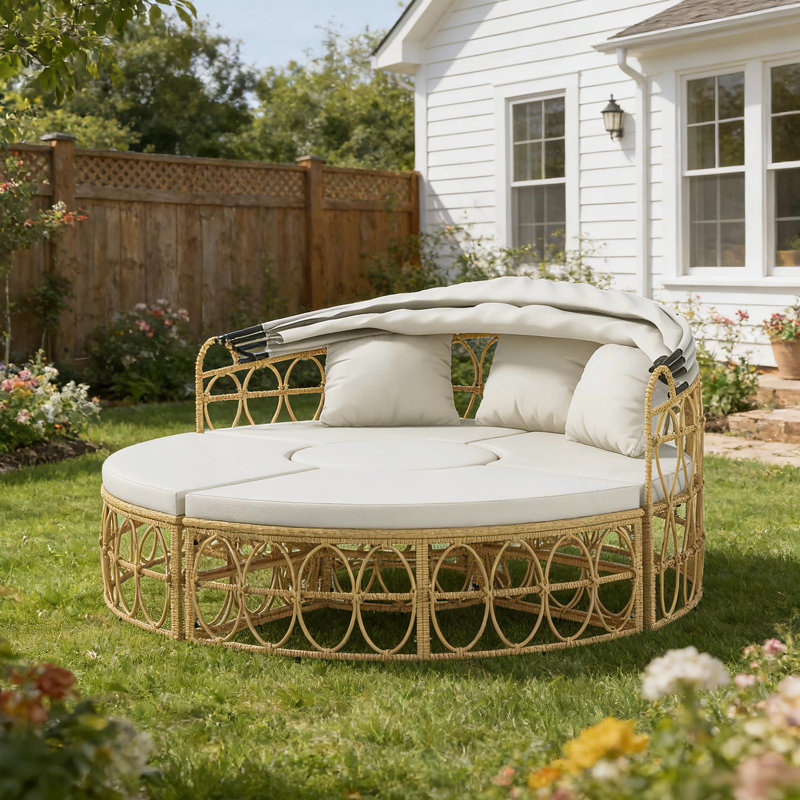 Ensemble de conversation, ensemble de mobilier de patio, lit de jour extérieur rond
