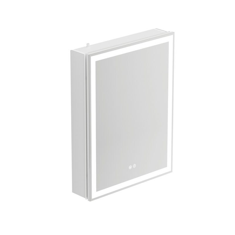 	Frameless LED Lighted Bathroom Medicine Cabinet with Dimmable Light, Tempered Glass, Build-in Outlet, 32" H x 24" W x 4.4" D