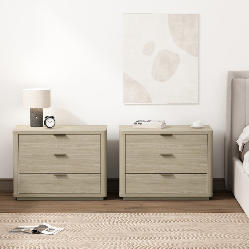 Ringwald 32 Nightstand 4.0 with 3 Full Extension Drawers, Natural, Individual