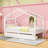 Twin Size Wooden House Bed With Drawers-679024062