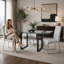 Ensemble de 4 chaises robustes avec coussins épais de 2,1 pouces, structure en fer, idéal pour la maison ou le bureau, couleurs classiques, valeur-133340727-133340726