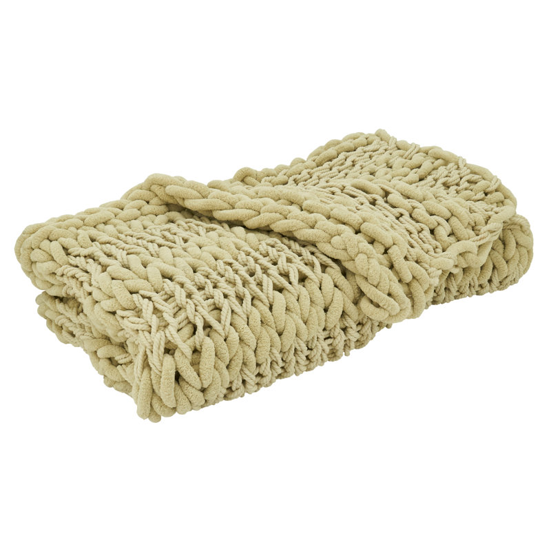Sevan Collection Chunky Knit Throw Blanket, Natural