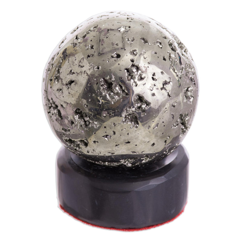 Pyrite sphère reflets cloche ou globe d'eau