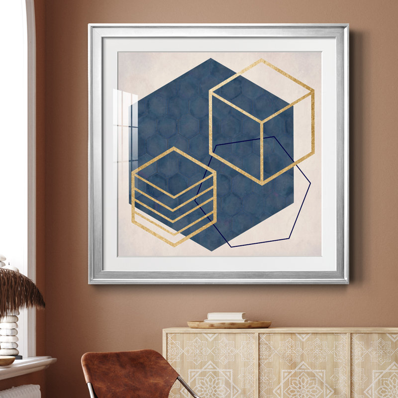 Geo II - cadre photo, Papier avec cadre argenté, H 30,5 po x l 30,5 po x P 1,5 po