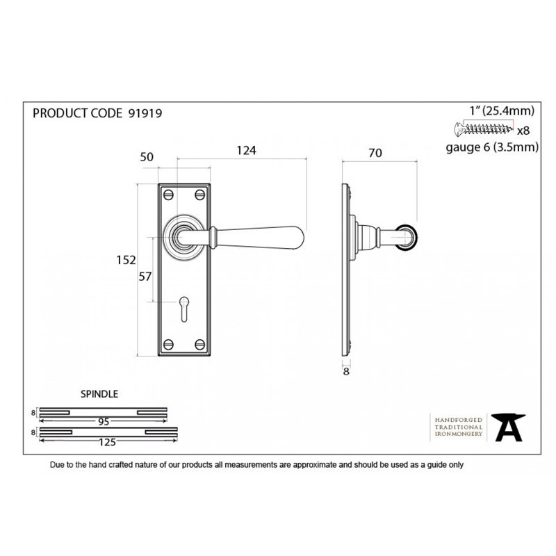 Newbury Lock Door Handle Kit, Polished Bronze