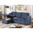 81.5“ Corduroy Chaise Sofa With Pull Out Bed-1452263381