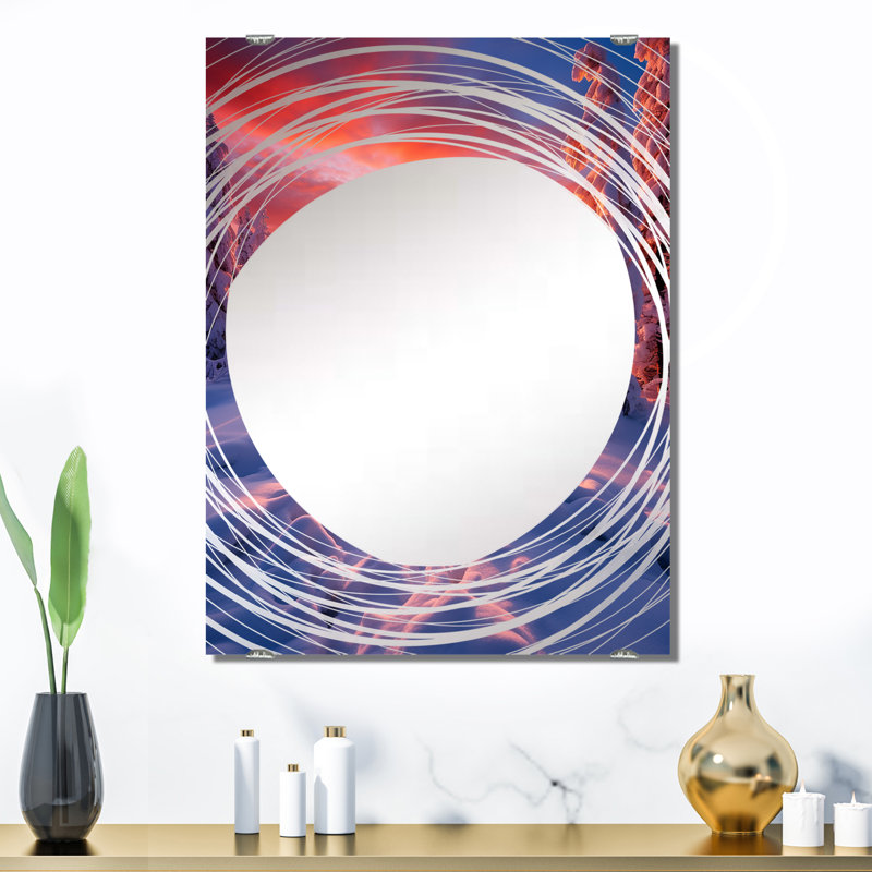 Oxman - Miroir mural paysage d'hiver grand MIR141091, 32 po x 24 po